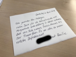 Dankkarte Beispiel