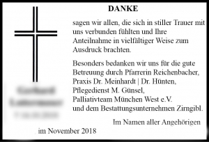 Dankanzeige