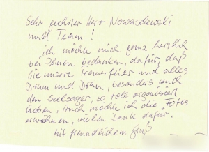 Dankschreiben Gauting
