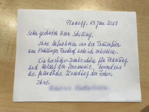 Dankesschreiben