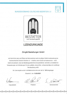 Lizenzurkunde 2021
